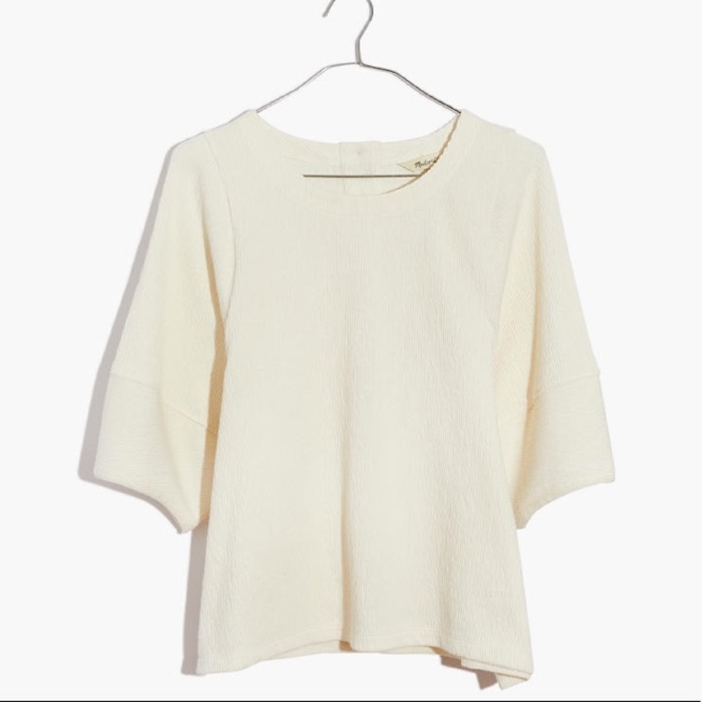 Madewell Ottoman Jacquard Button-Back top